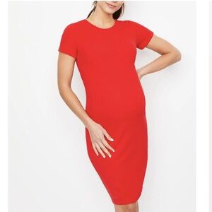 Red sheath pencil dress